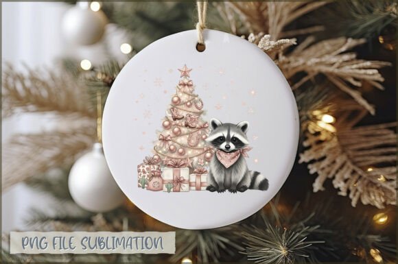 Baby Raccoon Christmas Ornament PNG: Festive Illustrations