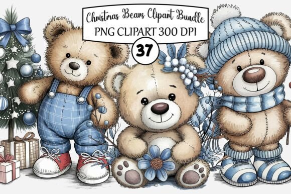 Christmas Bears Clipart Bundle: Illustrations Review