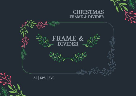 Christmas Leaf Frame: Illustrations for Crafters