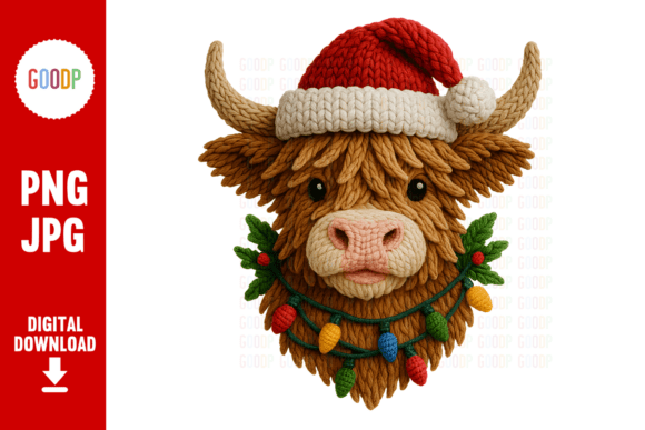 Crochet Highland Cow Christmas Art Png Review