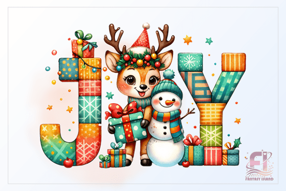 Cute Christmas Joy Sublimation PNG: Illustrations