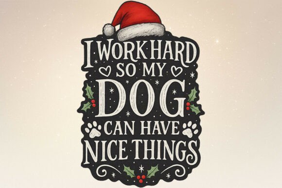 Festive Dog Lover Christmas PNG Art & Illustrations