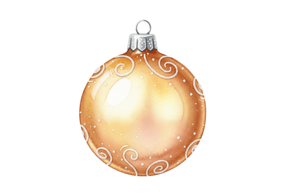 Golden Watercolor Christmas Ornament Illustrations Review