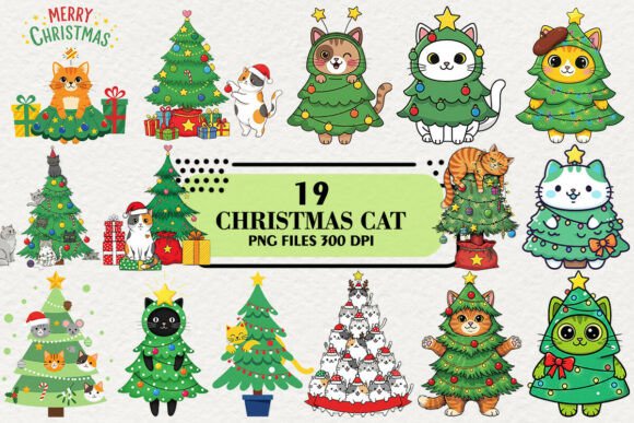 Kawaii Christmas Cat Tree Clipart: A Publisher’s Review