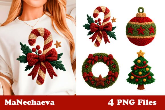 Latch Hook Yarn Christmas Sublimation Illustrations