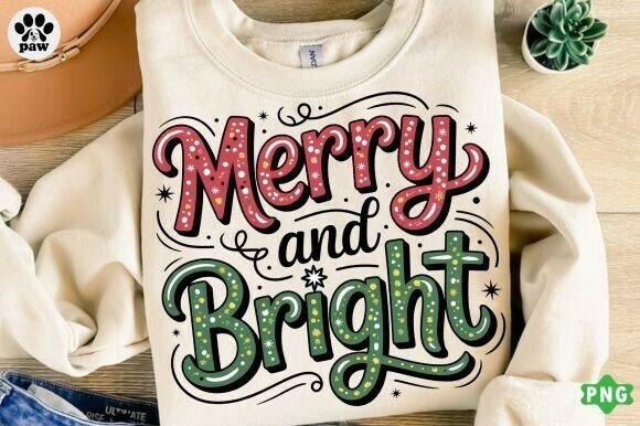 Merry & Bright Christmas PNG: Festive Illustrations
