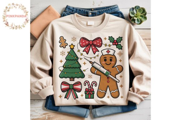 Nurse Gingerbread Christmas PNG Clipart for Illustrations