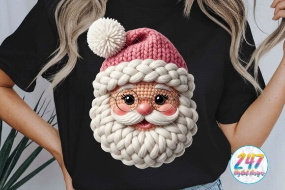 Pink Santa Crochet Yarn Illustrations Review