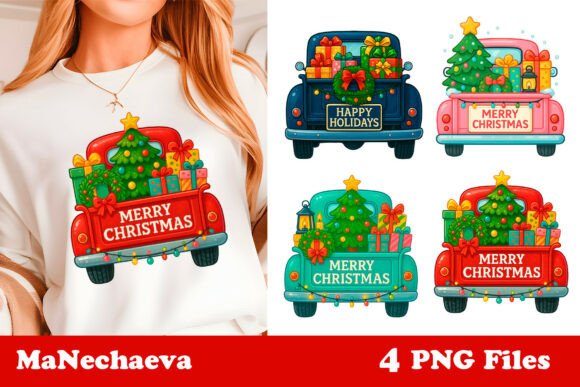 Red Christmas Truck Holiday Clipart PNG Review