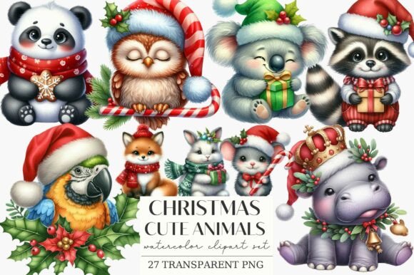 Review: Christmas Cute Animals Clipart PNG Graph Illustrations