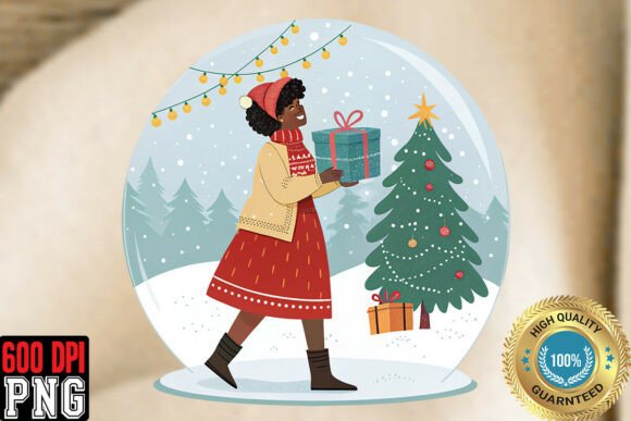 Reviewing Black Woman Christmas Clipart PNG for Stitching
