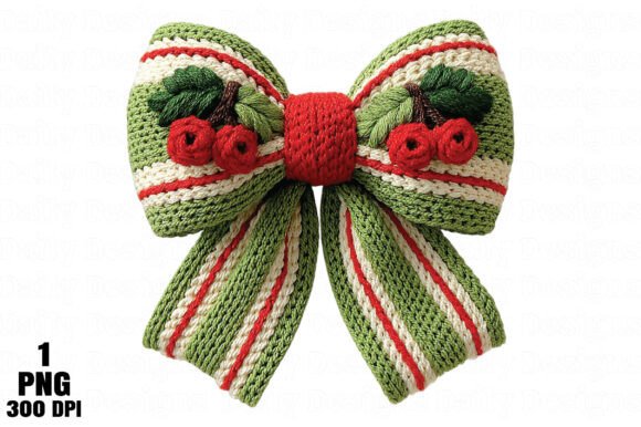 Reviewing Christmas Coquette Bow Crochet Faux Yarn Illustrations