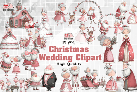 Reviewing Christmas Wedding Clipart PNG for Stitching