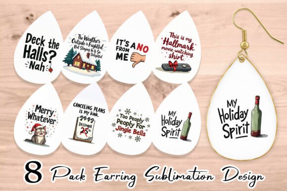 Sarcastic Christmas Earring: Bold Illustrations