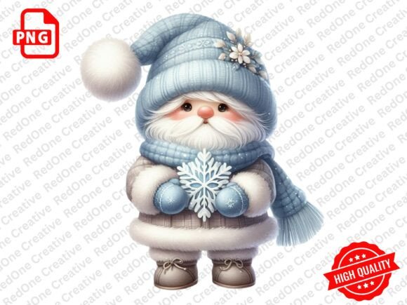 Winter Christmas Gnome Clipart: Crafting Illustrations